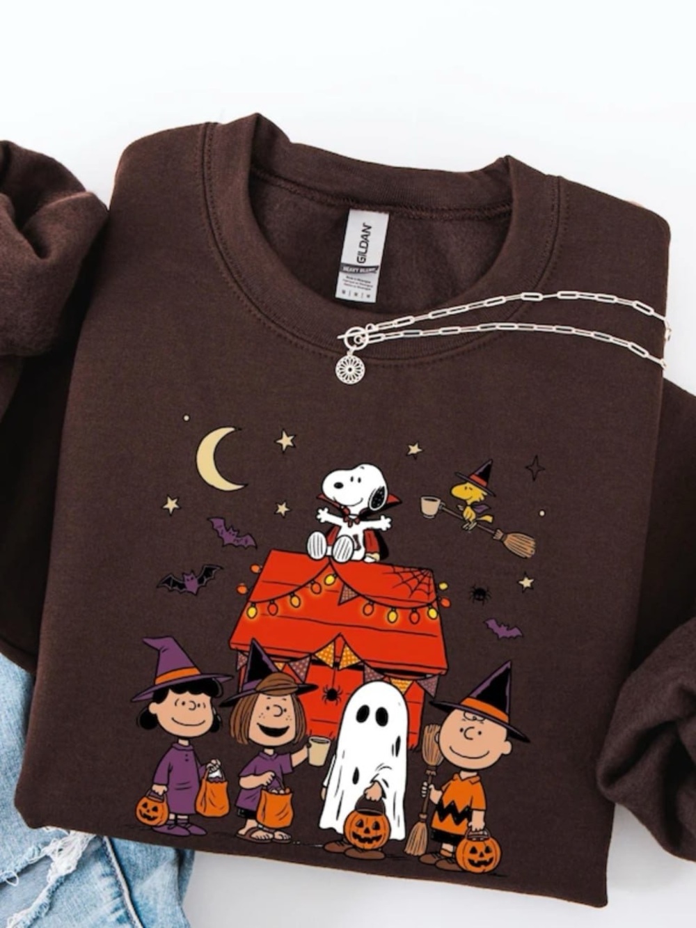 Brown Halloween Peanuts Snoopy Trick-or-Treat Sweatshirt